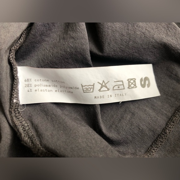 Album Di Famiglia open neck blouse. Relaxed minimalist style faded black. Small - Picture 7 of 8